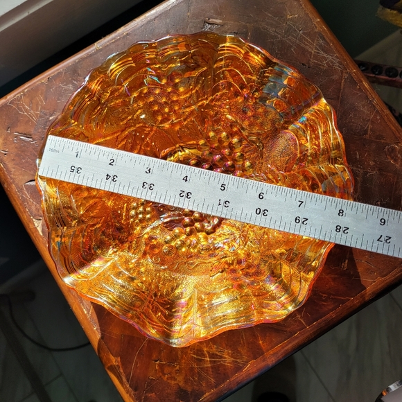 Frosted Amber Carnival Glass Depression Glass - Picture 8 of 8